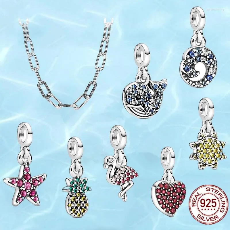 Perline 925 Sterling Silver Wholesale Series Serie Pangole e Link Necklace S925 Braccialetti di gioielli fai -da -te per donne