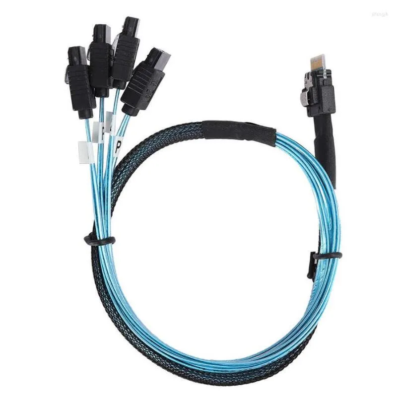 Câbles d'ordinateur 12 Gops Connexion Ligne Mini SAS 38P SFF-8654 à 4 x Câble de transmission de données du serveur SATA