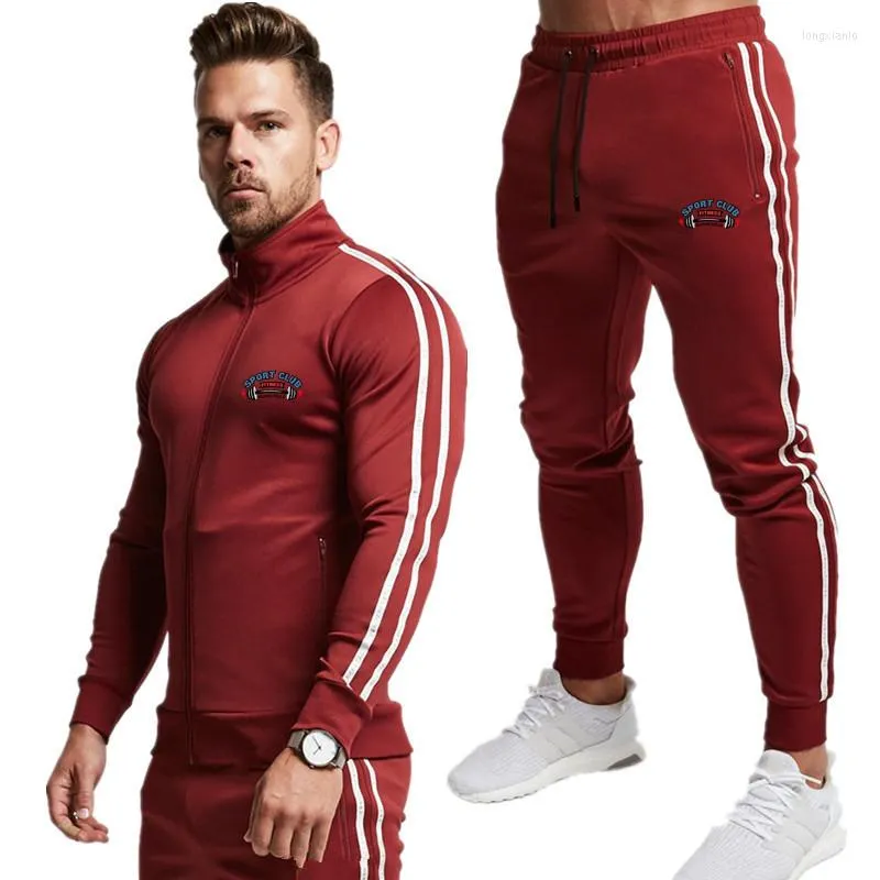 Men's Tracksuits 2022 Winter Clothing 2 PC Sweatshirt SweatPants Outwear Track Suit Men Casual Tracksuit Zipper Fitness And Bodybuilding