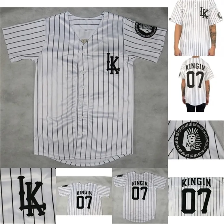 Gamit Last Kings Kingin LK #07 Jersey w 100% zszytych koszul baseballowych Biała szybka wysyłka