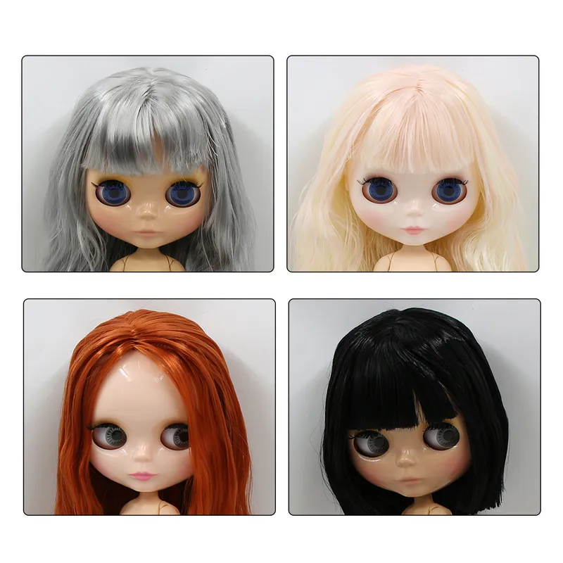 ICY DBS Blythe doll matte face，glossy face black hair nude doll and set  doll joint body the gift for boy girl