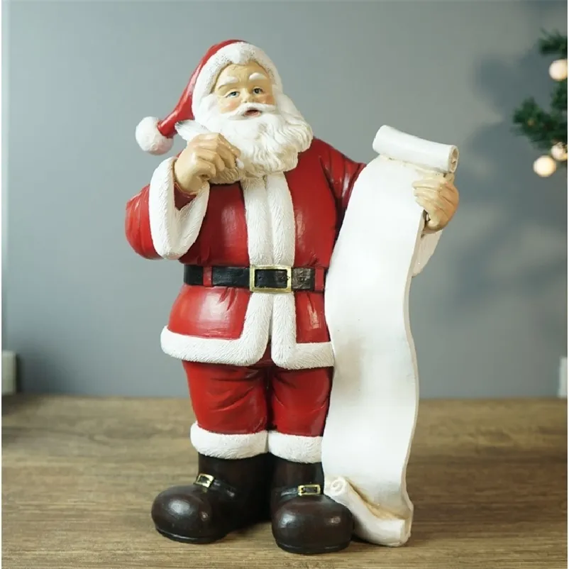 Obiekty dekoracyjne figurki jume przybycie Święty Mikołaj Claus List Rzemiosła świąteczne prezenty domowe domowe dekoracje na pulpicie 220919