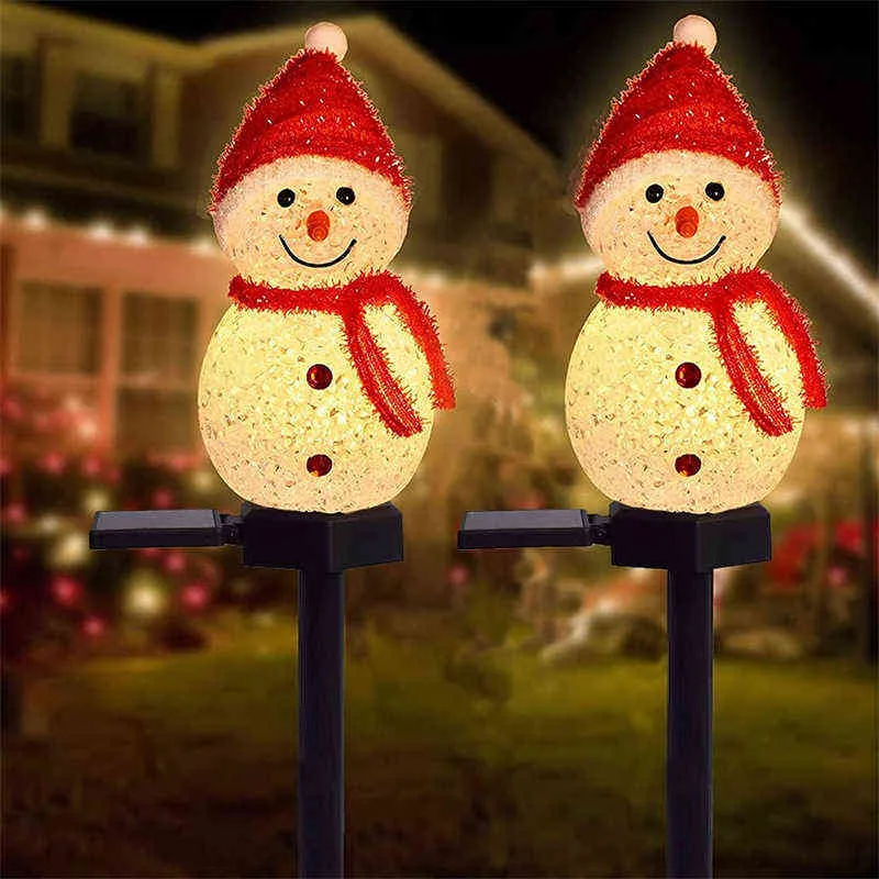 Juldekorationer Juldekorationer för hem 2022 Solar Light Outdoor Santa Claus Snowman Outdoor Landscape Garden Light Juldekorationer T220919