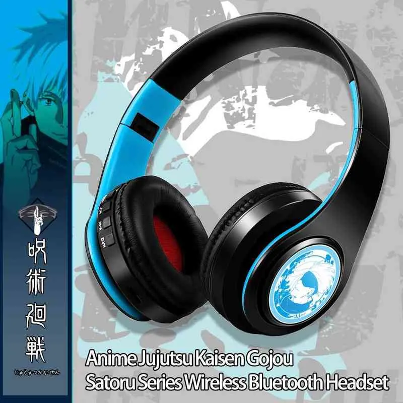 Гарнитуры косплей игры для наушников аниме Jujutsu Kaisen Gojou Satoru Bluetooth Silent Disco Hearset Студенческая наушника и FM T220916