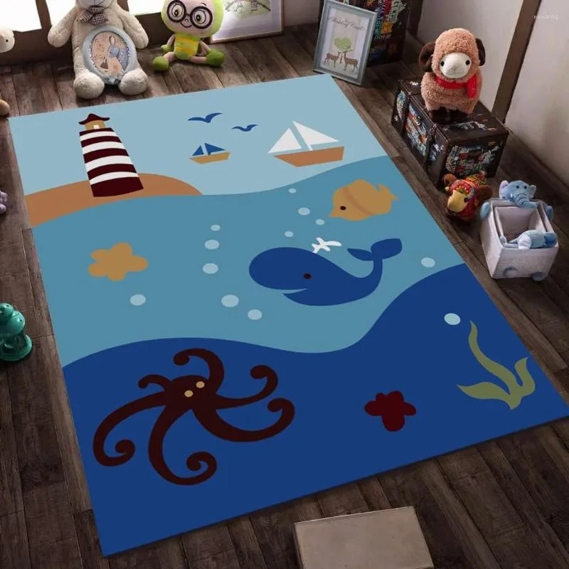 Mattor tecknad tryck antiskid golvmatta hem rektangel för vardagsrum dekor mattor sovrum mattor sängkläder para casa sala
