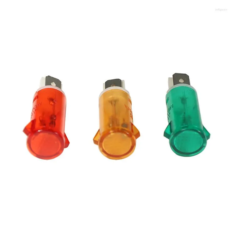 Switch 5Pcs Signal Lamp Panel Mounting Neon Indicator Red Green Yellow Lights 220V 12V/24VDC 10mm MDX-11A Guiding