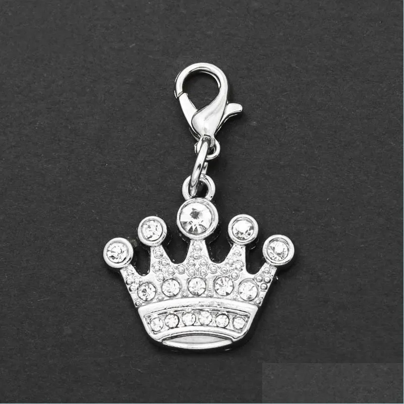 Charms Wholesale Floating Lobster Clasp Dangle Rhinestone Note Pendants Diy Charms For Jewelry Making Accessories Mrlmt Mnwfb C3 Drop Dhkyo