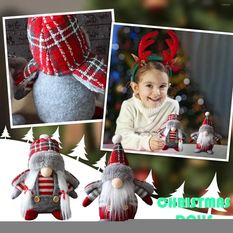 Dekoracje świąteczne bez twarzy Las Las Old Man Ornaments Fashion Plaid Hat Adornos de Navidad Decor Merry #58