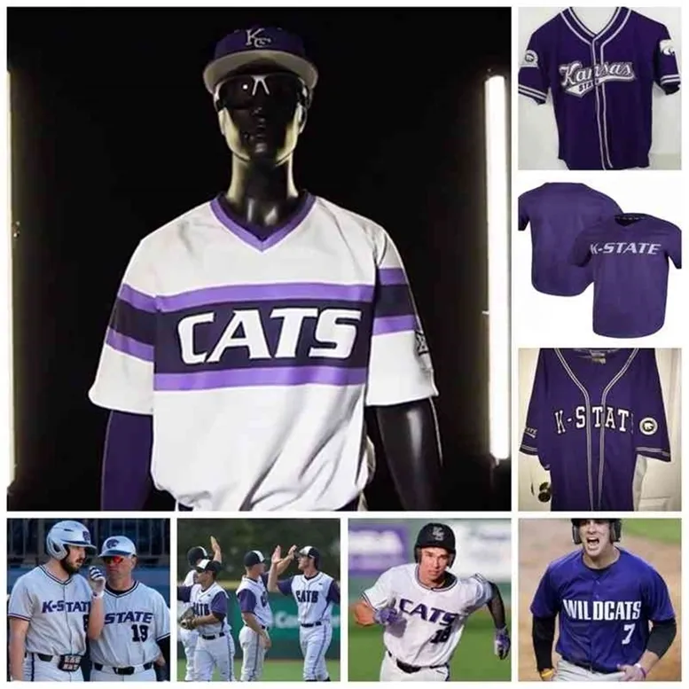 GlaC202 2021 Uomo Donna Gioventù Kansas State Wild Cats Personalizzato Qualsiasi numero Qualsiasi nome NCAA College Baseball Jersey