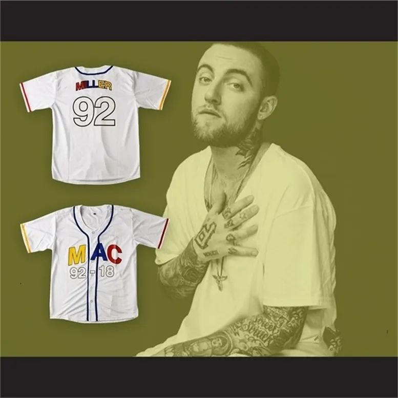 Glanik1 Mac Miller 빈티지 야구 및 최고 품질 모든 스티치 남성 여성 청소년 크기 S-4XL