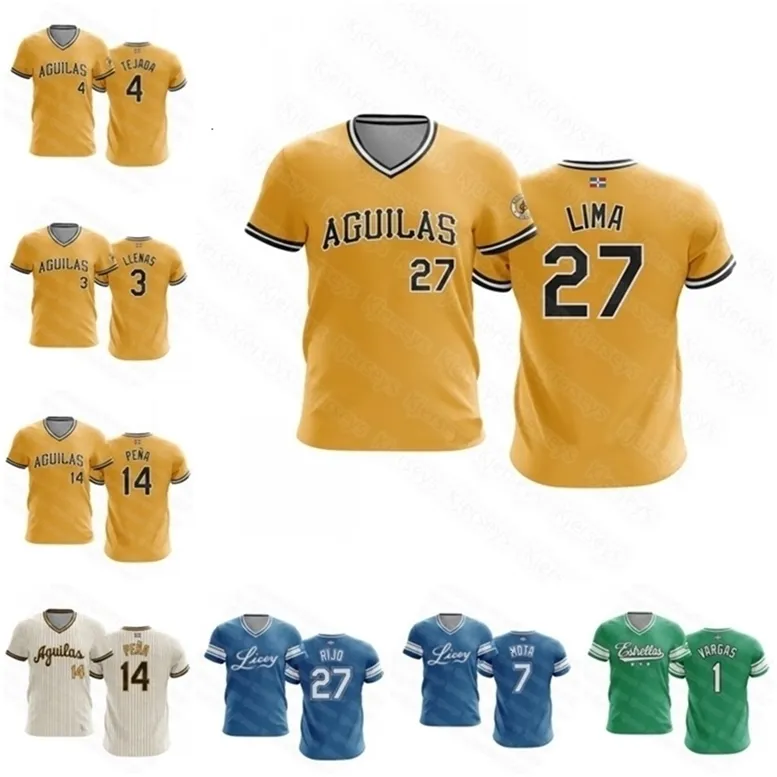 GlnNiK1 DOMINICAIN HALL OF FAME Maillot de baseball AGUILAS CIBAENAS LIMA PENA TEJADA LLENAS TIGRES DEL LICEY OLIVO MOTA ESTRELLAS ORIENTALES VARGAS