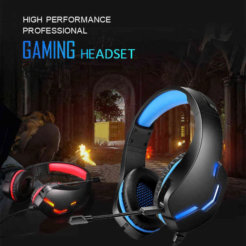 Kulaklıklar PS4 /PS5 /Xbox /PC /Laptop /PUBG T220916 için MIC kablolu parlayan kulaklık ile oyun kulaklığı derin bas seti stereo casque oyun kulaklık