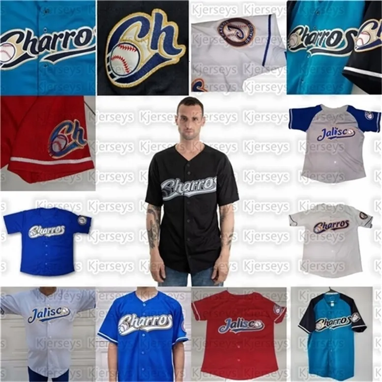 GlaNiK1 jeunesse Charros De Jalisco Baseball Jersey Hommes femmes Noir Bleu blanc 100% Cousu Maillots vierges TOP QUALITY