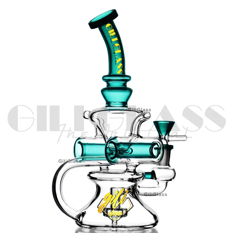 Wholesale 10 Inline Recycler Hookah With Quartz Nail Heady Vortex