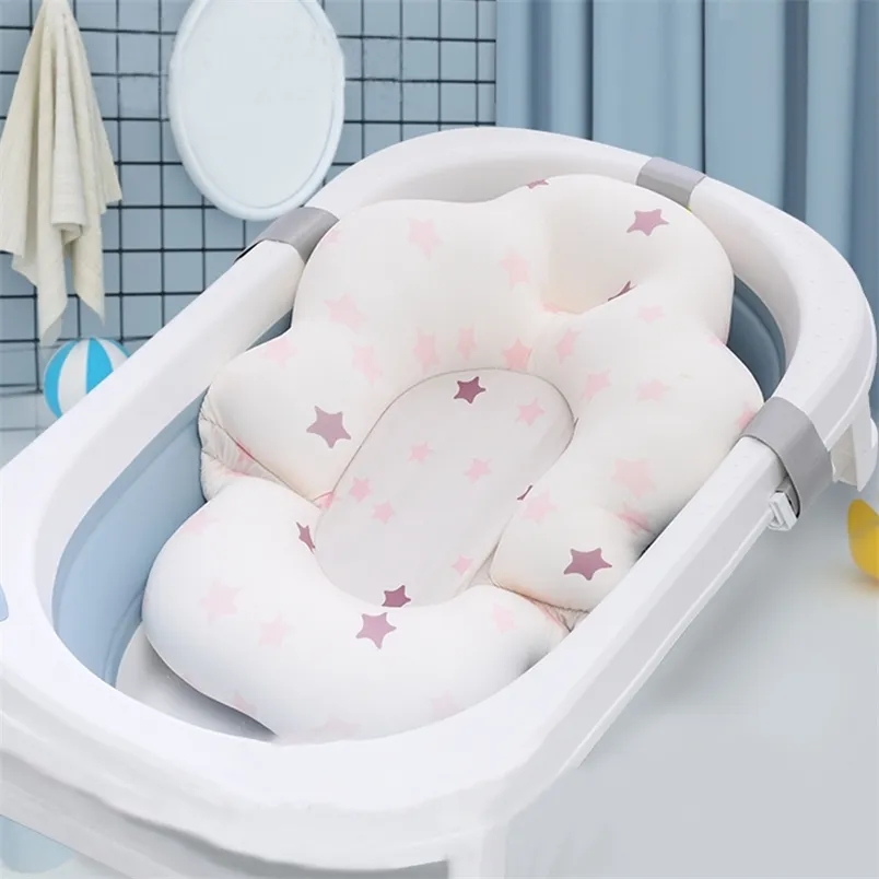 Nonslip Bath Mats Baby Tub Cushion Foldbar Seat Support Pad Born Tub Stol Spädbarn Antislip Soft Comfort Body Mat 220916