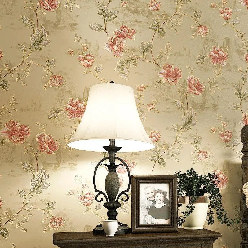 Wallpapers American-Style Rural Non-Woven Wallpaper Small Floral Bedroom El Project Special Clearance