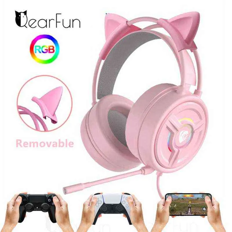 Headsets PC Gamer Girls Headphones For PS4 RGB LED Wired Headphones 9D Stereo Gaming Headset Gamer Girls For PSLaptop Cell Phone PS4 T220916 From 13 23 DHgate