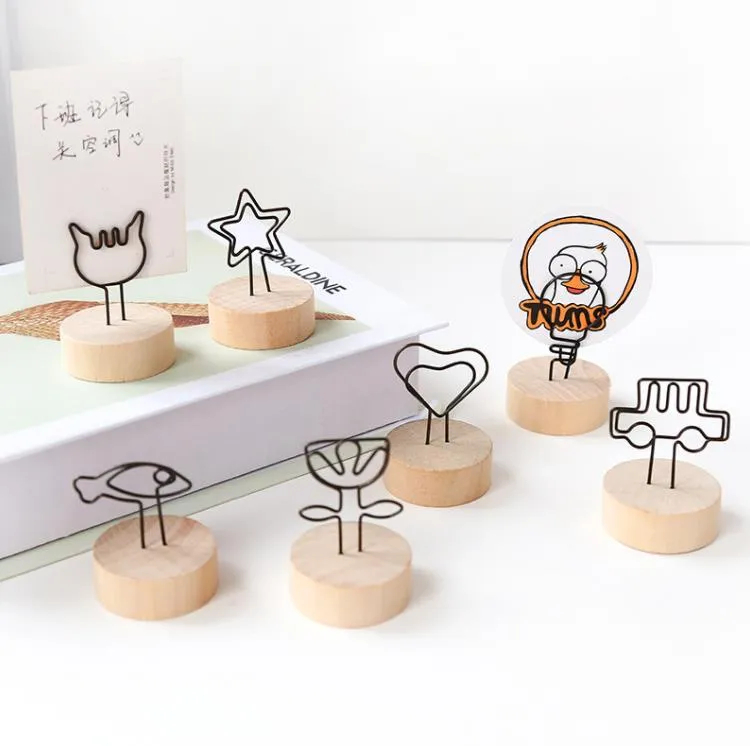 Party Supplies Round Wooden Note Picture Frame Table Number Wedding Po Clip Memo Name Card Pendant Holder SN4694