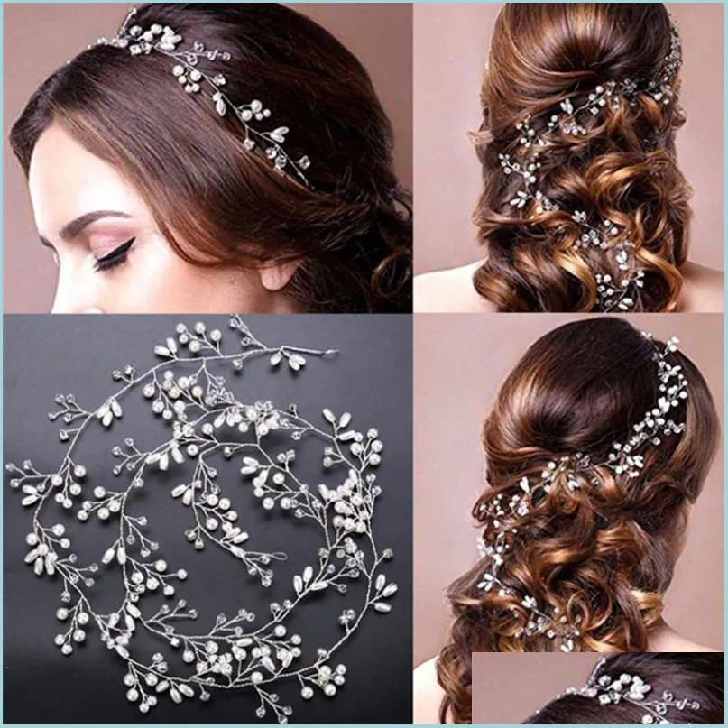 Bruiloft haar sieraden dames parel bruiloft headweer meisjes haar wijnstok kristal bruids diamante hoofdbanden accessoires cosplay feest headpie dhbyn