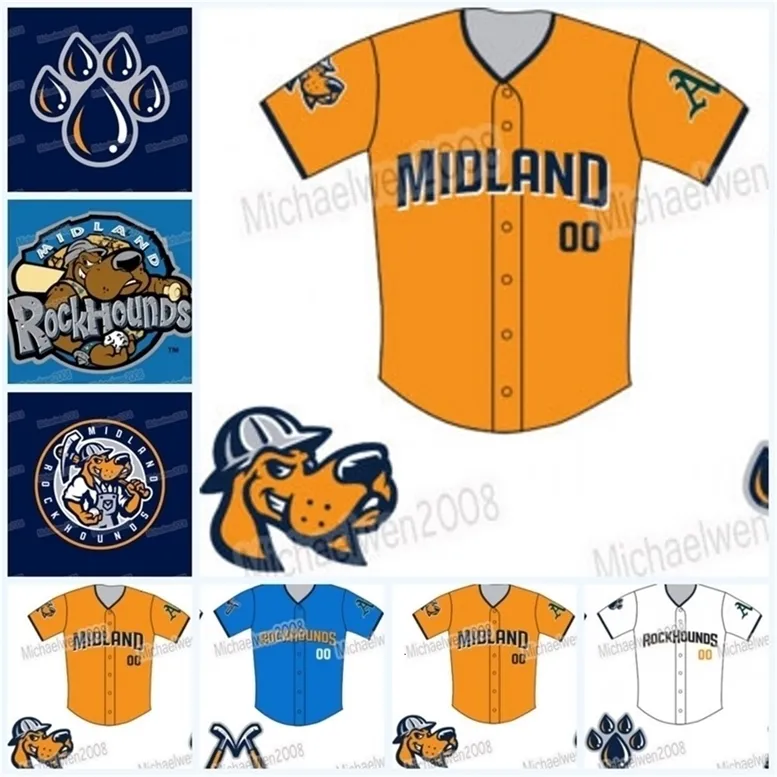 GlnMitNess MILB Midland RockHounds Baseball-Trikot, individuell, für Herren, Damen, Jugend, Baseball-Trikots, beliebiger Name und Nummer, doppelt genäht