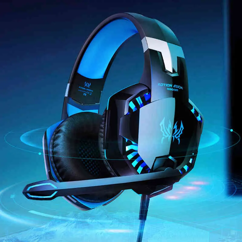 Headsets G2000 gaming headset set diep bas stereo casque bedraad hoofdtelefoon gamer oortelefoon met microfoon voor PS4 PS5 Xbox T220916