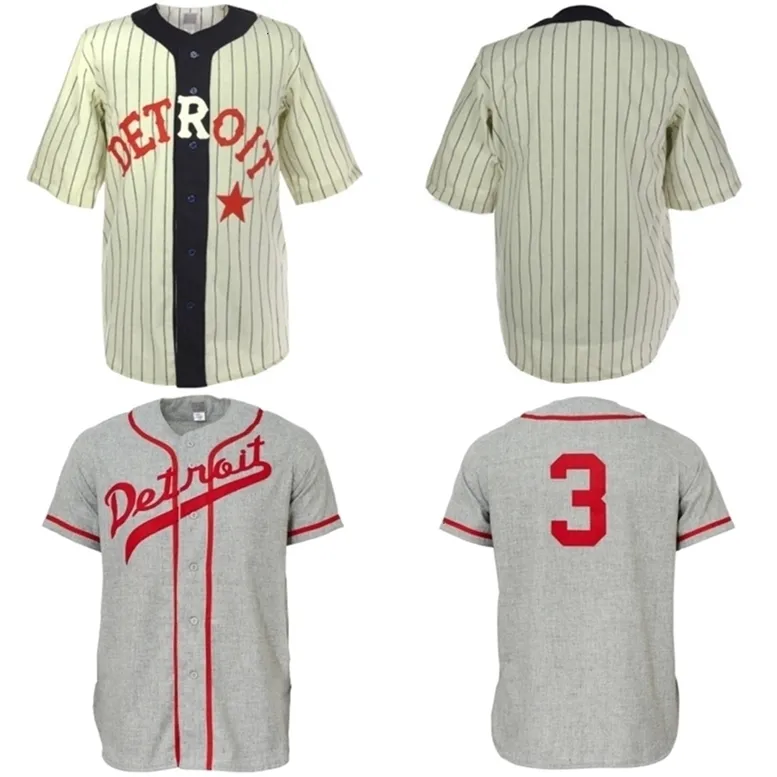 Gamitness Detroit Stars 1920 Home 1956 Road Jersey Custom Men Men Kobiet Młodzieżowe koszulki baseballowe Dowolne imię i numer podwójnie zszyty