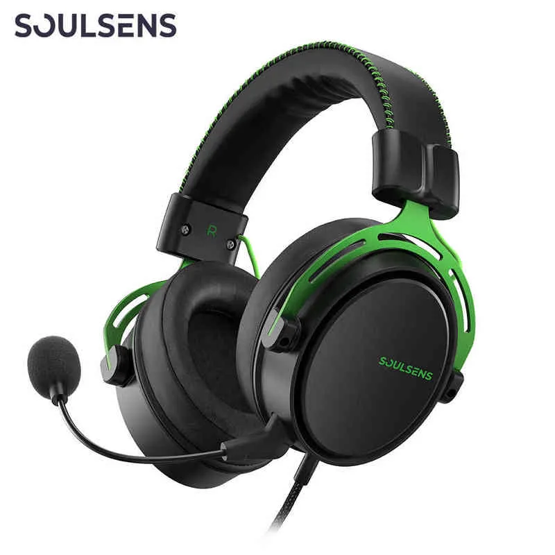 Kulaklıklar Soulsens Air SE PS4 Oyun Kulaklıkları 7.1 PS4 PS5 Xbox One Switch için Gürültü Engelli Mikrofonlu Sound Sound Ses Kablolu Kulaklık T220916