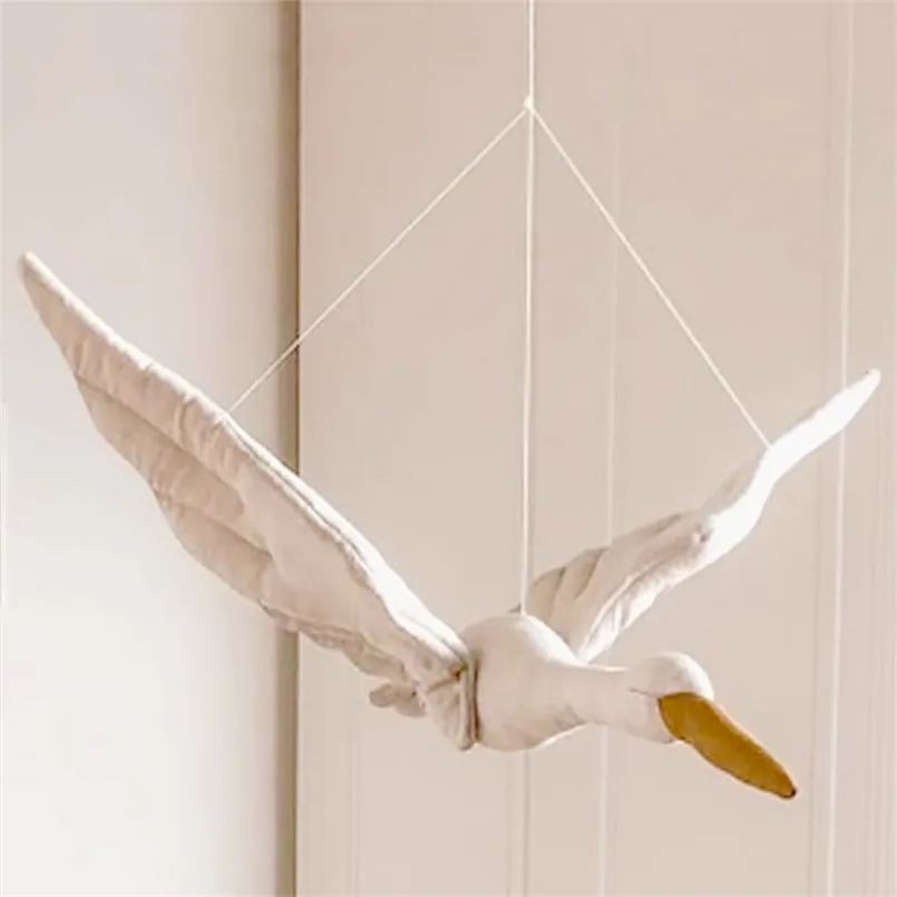 Decorative Objects Figurines Creative wall hanging Swan Plush Stuffed Doll fabric family bedroom Nursery room decor ornaments baby soothing pillow 220919