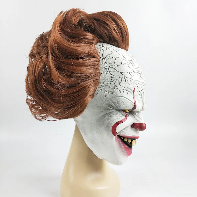 Accessoires d'horreur d'Halloween Masque de fête de clown Masque fantôme Masque fantôme de clown 2 masques Pennywise couvre-chef de perruque