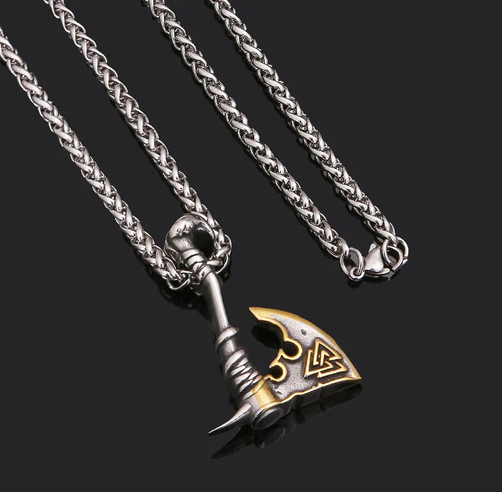 All-Match Hip Hop Halsband Rostfritt stål Axe Pendant gränsöverskridande Titanium Steel Orchid Chain Men