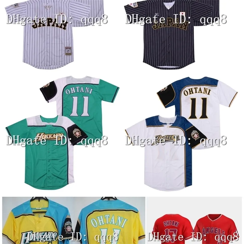 جودة glatop 1 اليابان الساموراي 16 Shohei Ohtani Jersey Black White Stripe Pinstriped Hokkaido Nippon Ham Fighters Jersey Movie