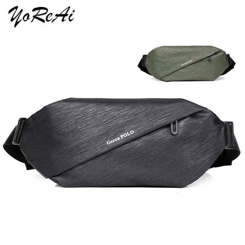 Yorai New Men Bag w klatce piersiowej anty-tef Nowy wielofunkcyjny fanny talia do sportowego męskiego Oxford Waterproof Waterproof Torby na ramię J220705