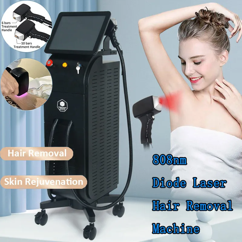 High Power 808nm Diod Laser Machine Fast Permanent Epilator Hårborttagning Föryngring Skin Beauty Machine