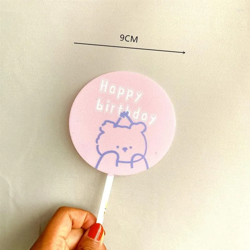 Festliche Lieferungen Babyparty Doppelschicht Acrylhart Geburtstagstorte Daisy Cupcake Toppers für Kinderpartydekorationen