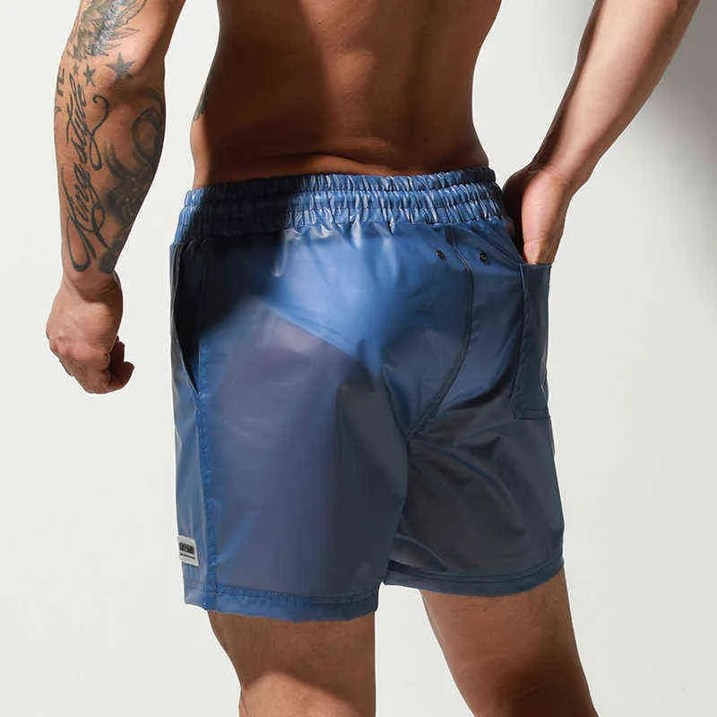 Herren Bademode Desmiit Transparent Herren Badeshorts Badeanzug für Mann Sexy Slips Tragen Strand Homosexuell J220913208V