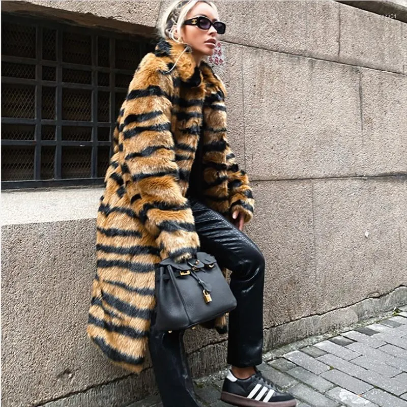 Women's Fur Winter Leopard Women Faux Coat Warm Plush Overcoat Fashion High Quality Imitate Jacket Plus Size 4XL 5XL 6XL 7XL 8XL