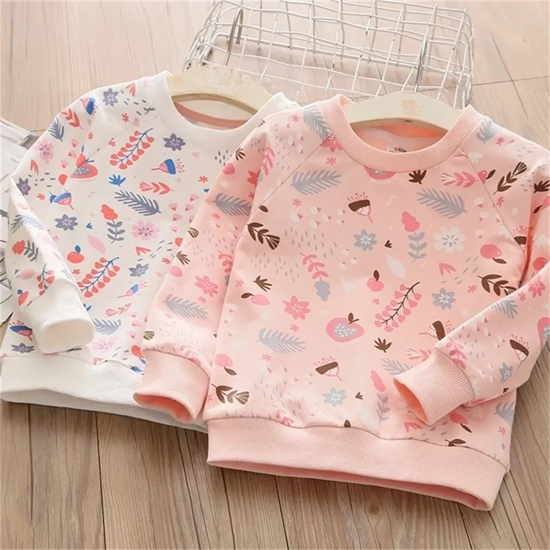 Pullover Autumn Spring Fashion 2-4 5 6 7 8 9 10 years children's pullover tops o neck long sleeve kids baby girlshirts 220919