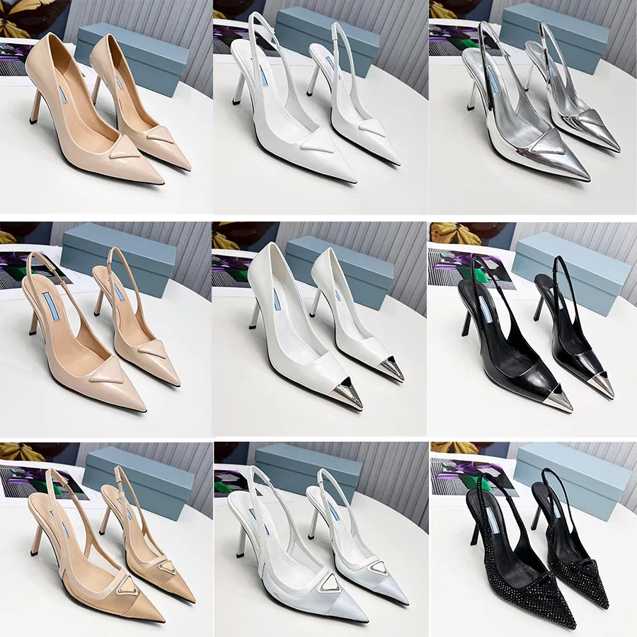 Romantic & Elegan Satin sling-back pumps sandals Fashion Milano High Heels Summer Casual women flip flops Gauze uppers lady shoes Size 35-42