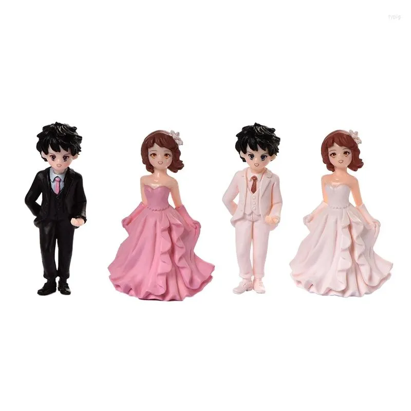 Forniture festive Figurine di coppia in miniatura 1 paio di proposte di San Valentino per coppie di ornamenti per bambole per feste di compleanno a casa, matrimoni