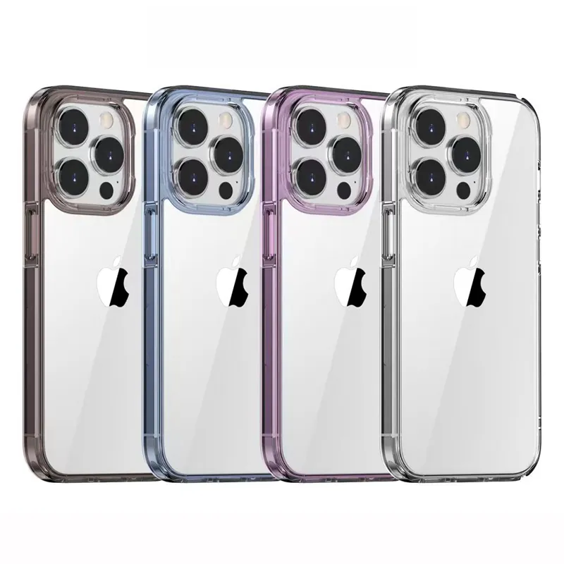 Бамперные чехлы для iPhone 14 Pro Max 13 12 11 Clear Case Slim Hard PC Back Hybrid Soft TPU-поглощающий подушки безопасности прозрачный