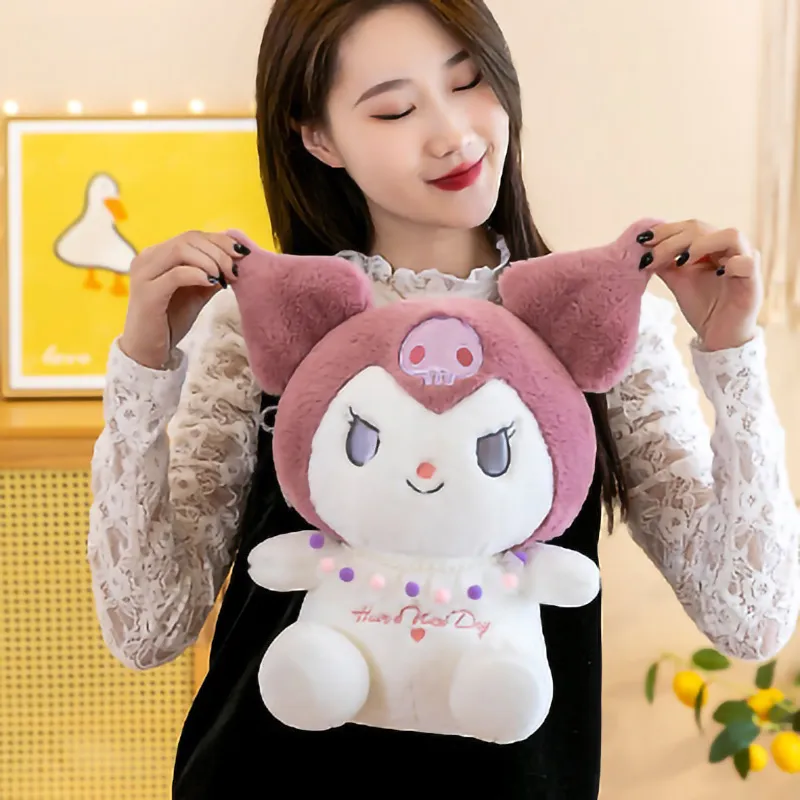 40cm  Oversize Kuromi Plush Toys Pillow Cushion Cartoon Doll Sofa Girlfriend Birthday Present Kawaii Filling Kids Toys