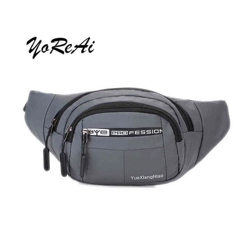 Jorai Casual Fanny Pack Bag w Hip Bag Mężczyzny Kobiet torebki z paskiem do biegania worki zamek błyskawiczny telefon Fashion Crossbody Bum Pocket J220705