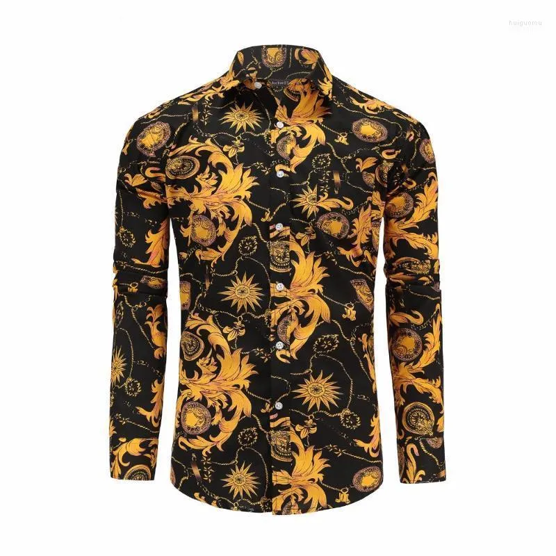 Herrklänningskjortor Herrskakare Jeetoo 2022 Flower Mens Long Sleeve Hawaiian Men Casual Shirt Regular Fit Cotton Plaid Vintage Floral