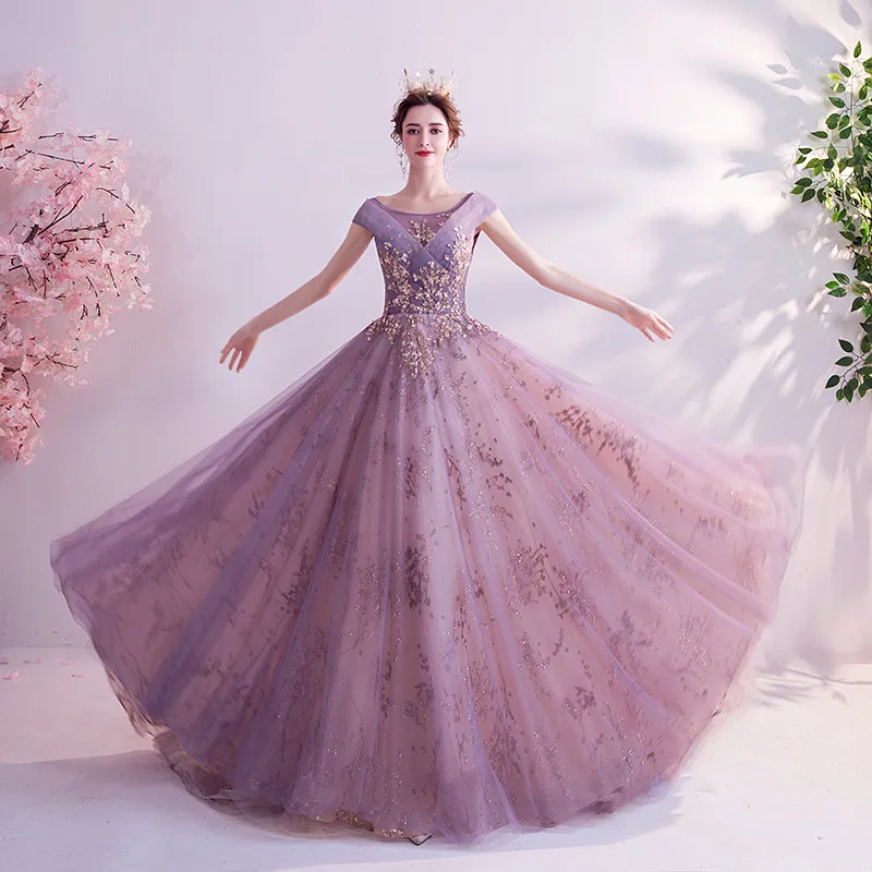 fitted lace wedding dress La Femme 33398 Long Prom Dress Royal Purple / 4 main image 1