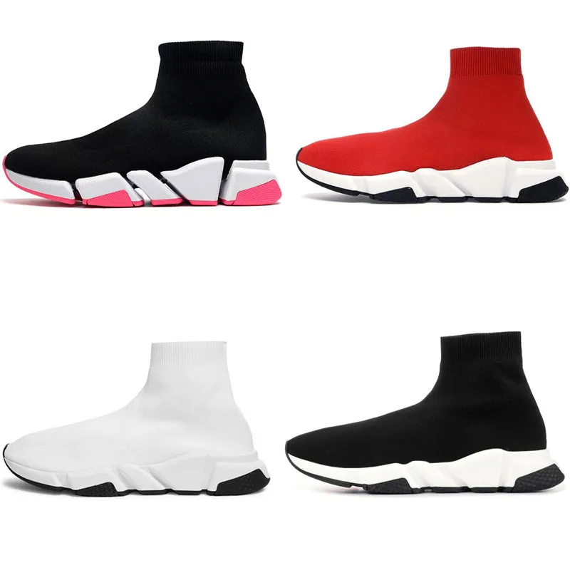 Кроссовки повседневная обувь дизайнерские мужские женщины Speed ​​Trainers 2.0 Vintage Sock Boots Black White Tennis Trainer Platform Jogging des Chaussures 36-45