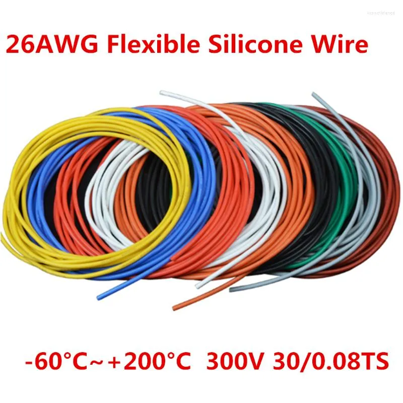 Verlichtingsaccessoires 5 meter 26 AWG Flexibele Siliconen draad RC -kabel 30/0,08TS Buitendiameter 1,5 mm geleider naar DIY Electrical