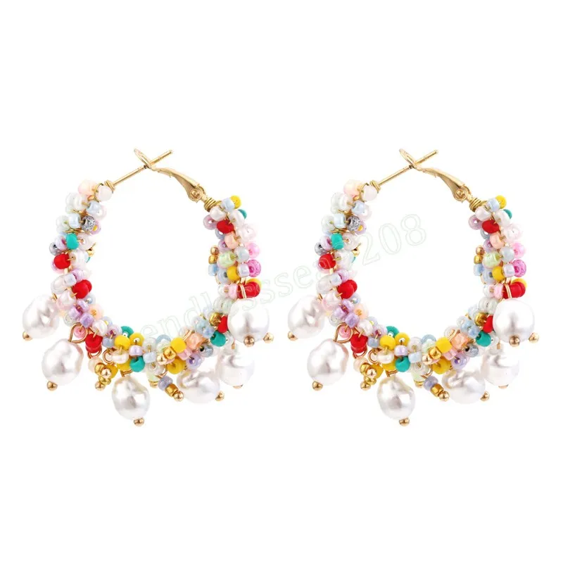 Boucles d'oreilles bohème en fausses perles pour femmes, Vintage, en résine, en perles, accessoires de bijoux faits à la main