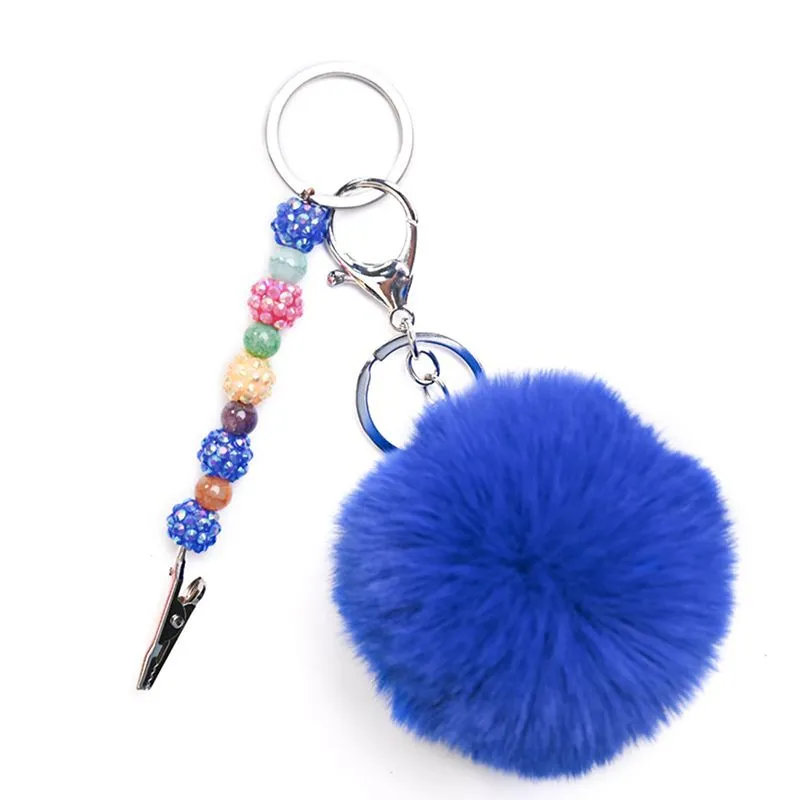 Credit Debit Card Grabber Puller Beaded Key Chain Ring For Long Acrylic Nails Card Puller Iron Clip Keychain