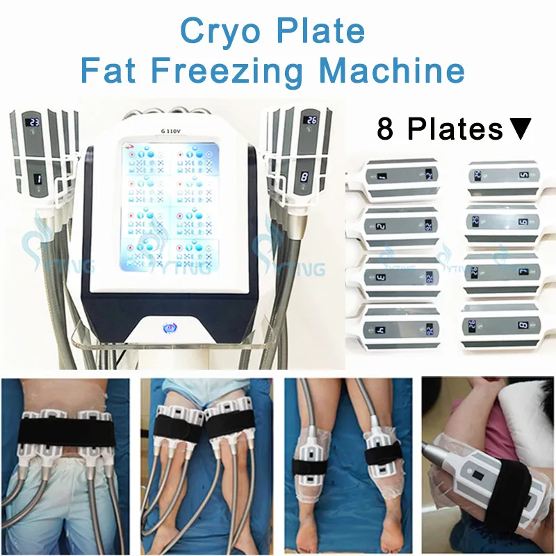 8 Cryo Plates Pads Fat Freezing Body Shaping Cryolipolysis Machine Cryoskin Therapy Riduzione della cellulite