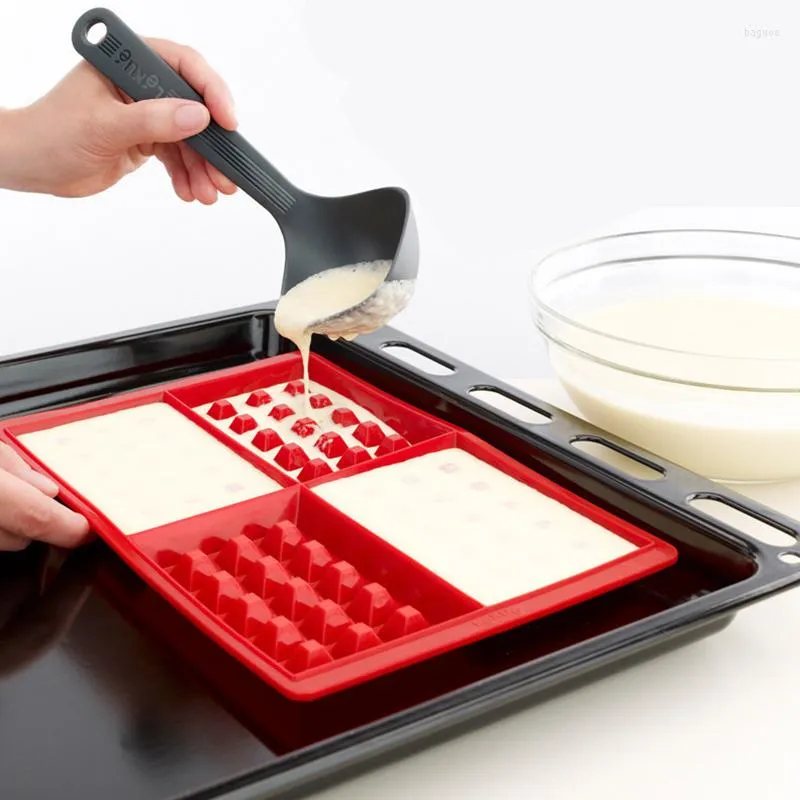 Pişirme Kalıpları Waffle Cookie Mutfak Mutfak Gıda Sınıfı Silikon Maker Ev yapışmaz Çikolatalı Şeker Bake Set